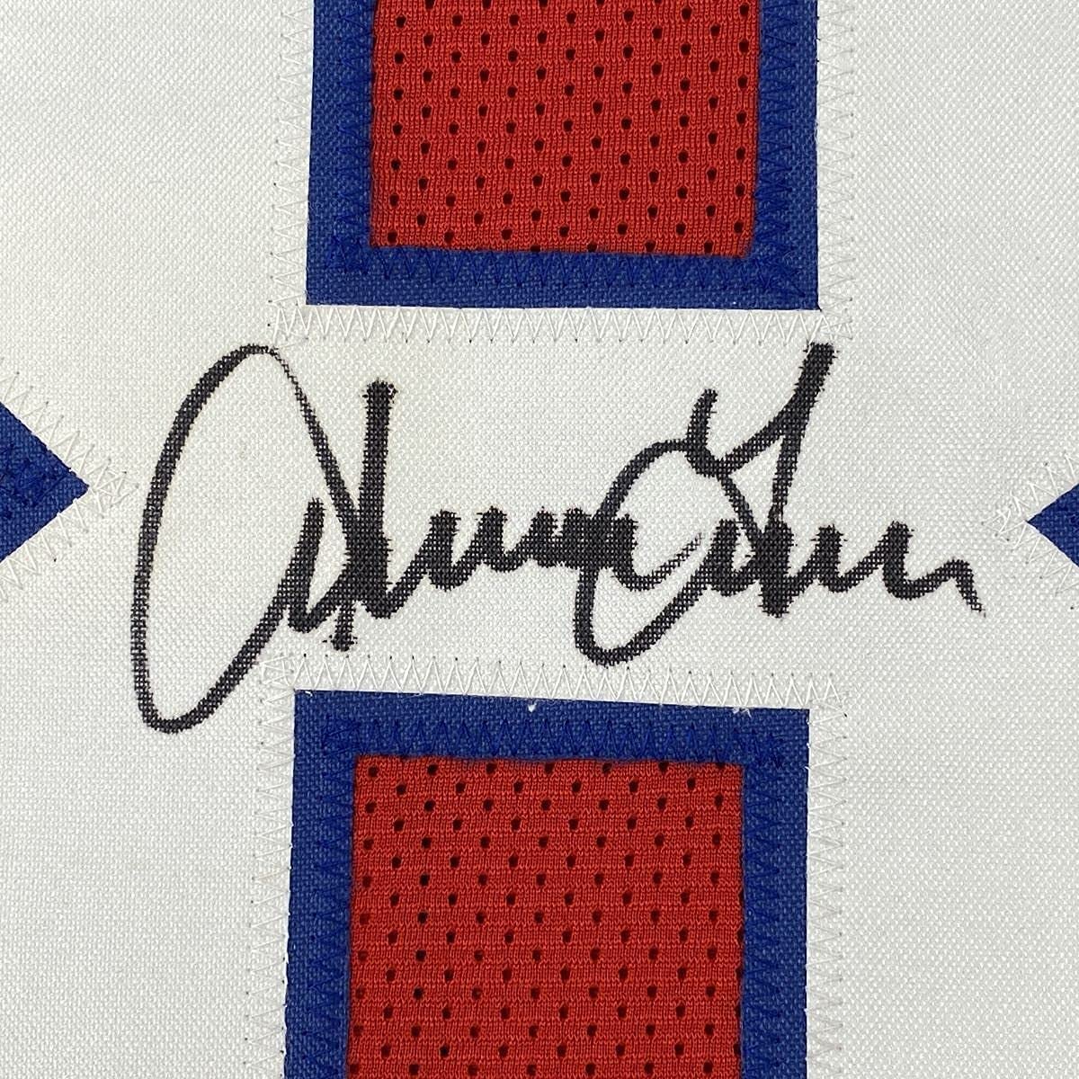Camiseta de fútbol roja de Inglaterra, enmarcada, autografiada y firmada por Irving Fryar, 35 x 39, JSA COA