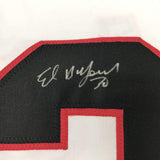 Camiseta de hockey blanca de Chicago, enmarcada, autografiada y firmada por Ed Belfour, 35 x 39, JSA COA