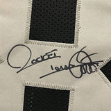 Camiseta de fútbol americano negra de los Oakland Raiders, enmarcada, autografiada y firmada por Raghib Rocket Ismail, 35 x 39, JSA COA