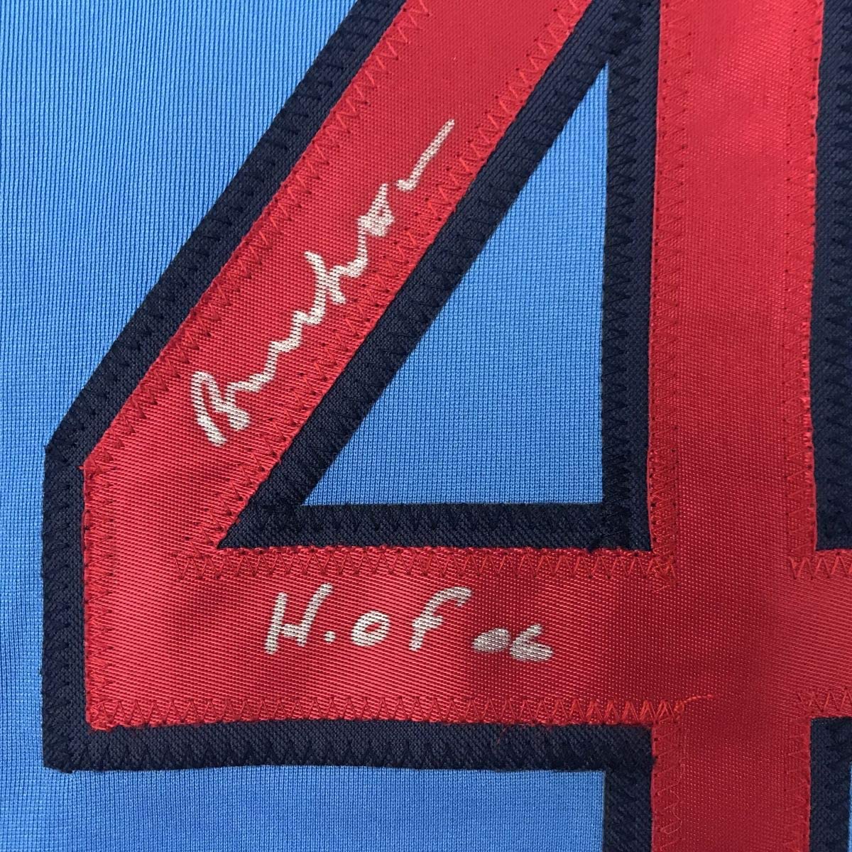 Camiseta de béisbol azul de San Luis del Salón de la Fama 06 autografiada/firmada por Bruce Sutter (JSA COA)