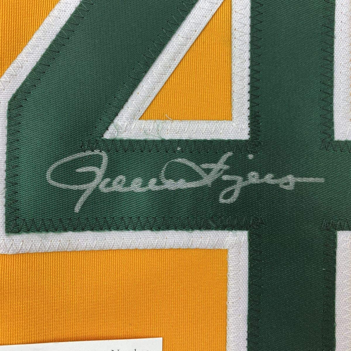 Camiseta de béisbol amarilla de Oakland autografiada y firmada por Rollie Fingers (JSA COA)