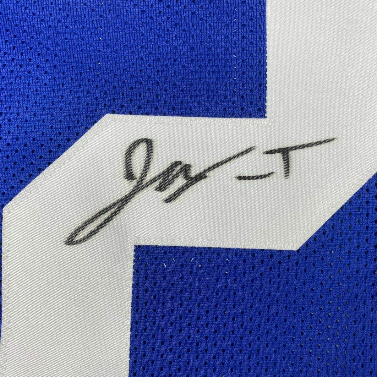 Camiseta de fútbol azul de Indianápolis de 35 x 39, enmarcada, autografiada y firmada por Jonathan Taylor (JSA COA)