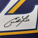 Camiseta de béisbol azul Milwaukee Beckett BAS COA enmarcada, autografiada y firmada por Christian Yelich, 35 x 39