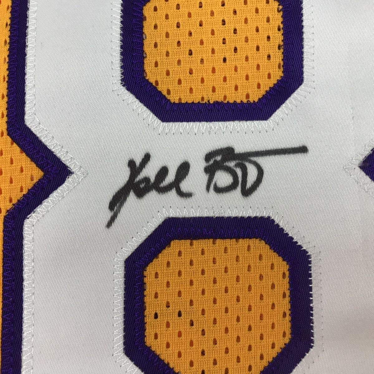 Camiseta de baloncesto amarilla de Los Ángeles LA, enmarcada, autografiada y firmada por Kobe Bryant, 35 x 39, PSA/CÓDIGO DE AUTÉNTICO/ADN