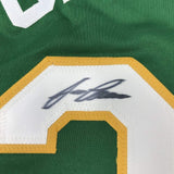 Autographed/Signed Jose Canseco Oakland Green Baseball Jersey JSA COA