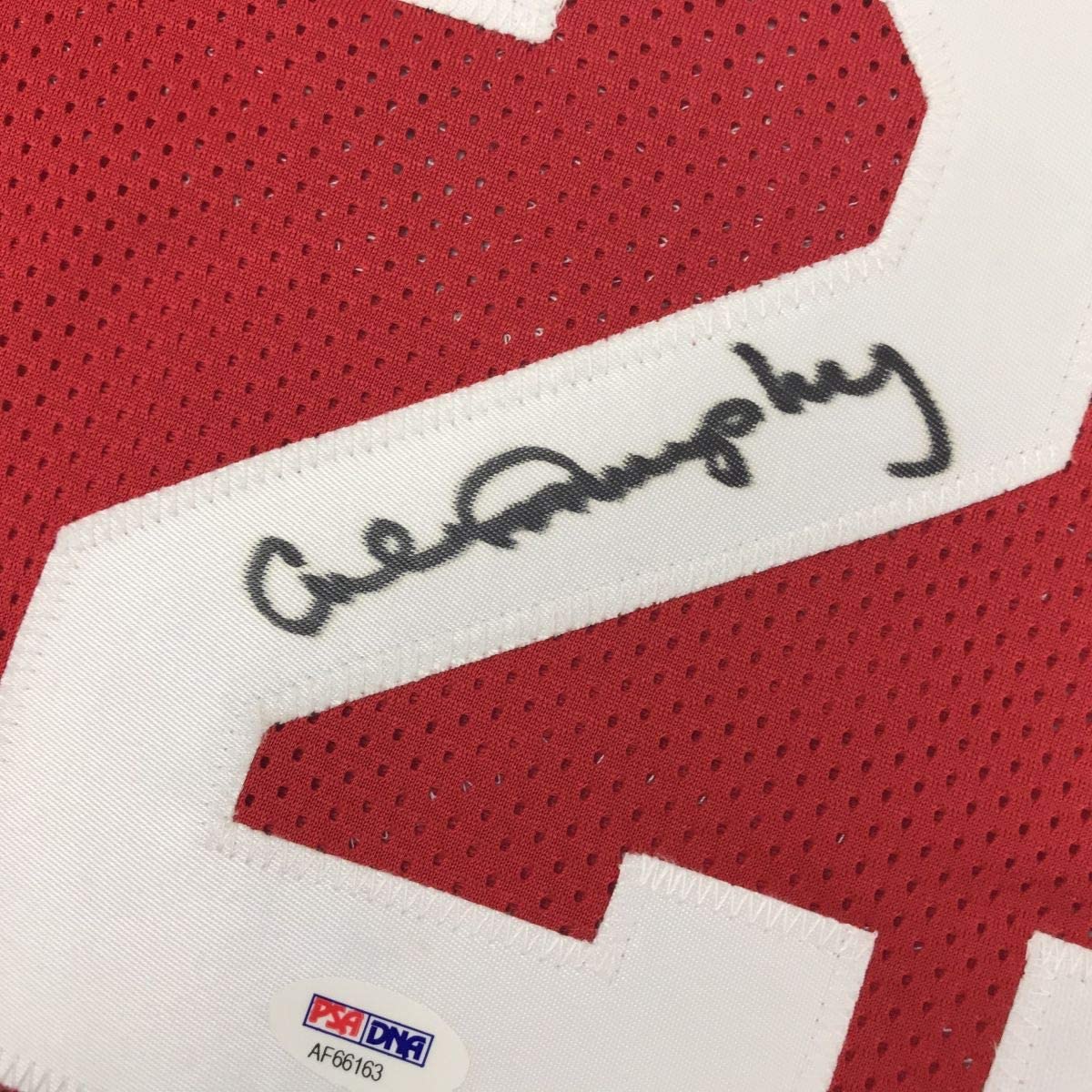 Camiseta de baloncesto roja de Houston de Calvin Murphy autografiada/firmada con certificado de autenticidad de PSA/ADN