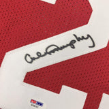 Camiseta de baloncesto roja de Houston de Calvin Murphy autografiada/firmada con certificado de autenticidad de PSA/ADN
