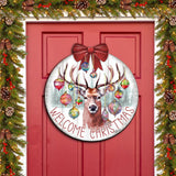 Welcome Christmas Front Door Welcome Sign, Wooden Front Porch Decor by G. Debrekht Christmas Decor - 933118H