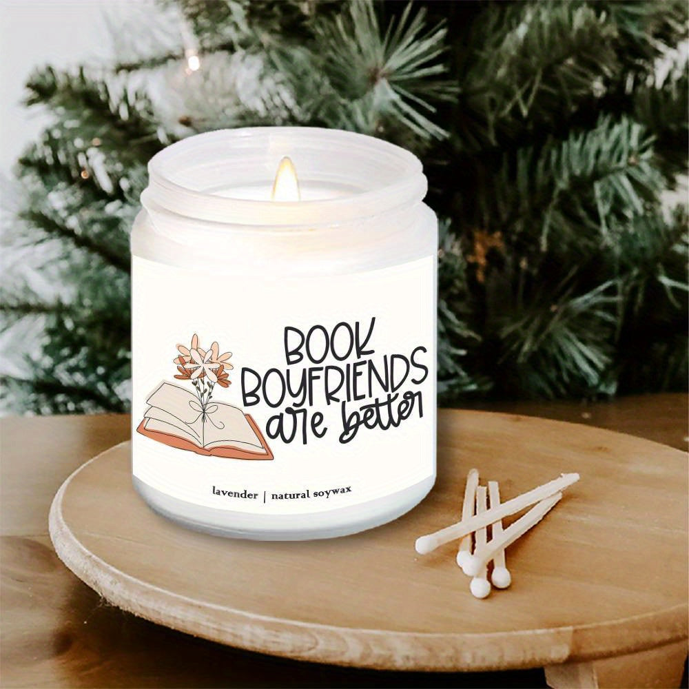 Sweet Book Lover Gift For Bookworm Bestfriend Her Him Gf Bf Girl Boy Women Man Gag Fun Cool Trendy Stuff Birthday Christmas Thanksgiving Anniversary Graduation Idea 2024 Unique Ornament Decor Lavender Scented Candle Small Box