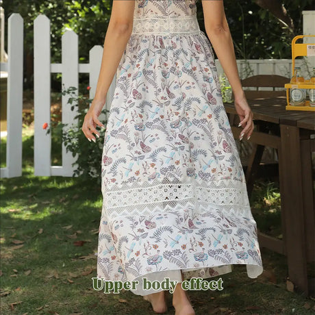Women's Sleeveless Suspender Floral Dress - Lootquake