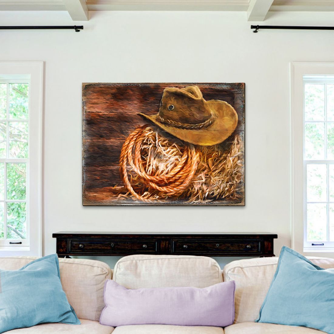 Lothen Cowboy Hat Art Wooden Wall Art by Nature Wonders - Nature Wildlife Decor - 95233B