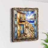 Coastal Town Window View Wall Art by G. DeBrekht Coastal Decor - 8492102W