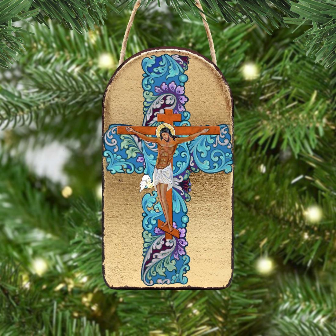 Jesus Cross Religious Christian Sacred Icon Ornament - Inspirational Icon Decor - 87030