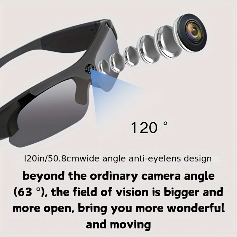 1080P HD Camera Glasses Smart CamcorderOutdoor Cycling Sports Glasses VideoCamera, Long Battery, Smart Glasses For Biking, Fishing, Travelling