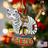 Carousel Tiger Christmas Wooden Ornaments by G. DeBrekht - Carousel Holiday Decor - 8114046