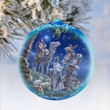 Let Us Adore Him Glass Ornament Limited Edition by D. Gelsinger - Nativity Holiday Decor - 73897-1839