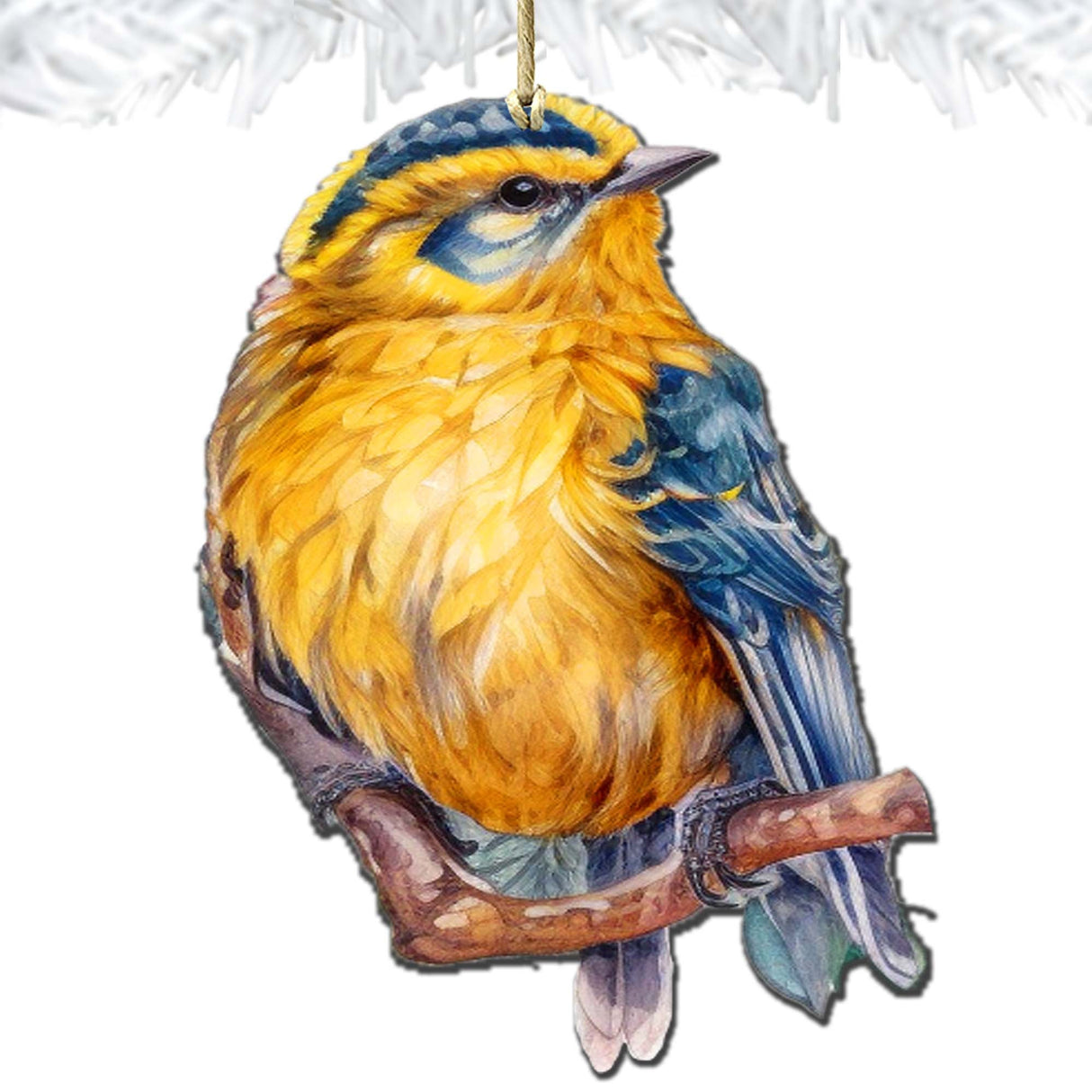 Adornos de madera de aves del bosque de Alaska de G.Debrekht - Decoración navideña de vida silvestre - 8710005-4