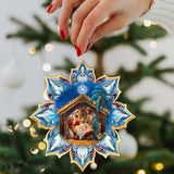 Adornos de madera con forma de copo de nieve de la Sagrada Familia de G. Debrekht - Decoración navideña - 8688439