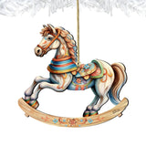 Adornos de madera con forma de caballo balancín de G. Debrekht - Decoración navideña - 8100196-1