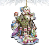 Christmas Time Wooden Ornaments by Jamie Mills-Price - Christmas Santa Snowman Decor - 8457502