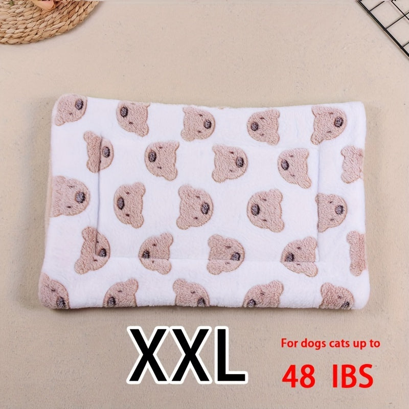 Manta rectangular para mascotas, resistente a la suciedad y para todas las estaciones - Cómoda cama con estampado de pata de perro y corazón (1 unidad)