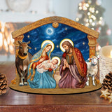 Conjunto decorativo de pesebre de la Sagrada Familia, de G. Debrekht, decoración navideña - 852764