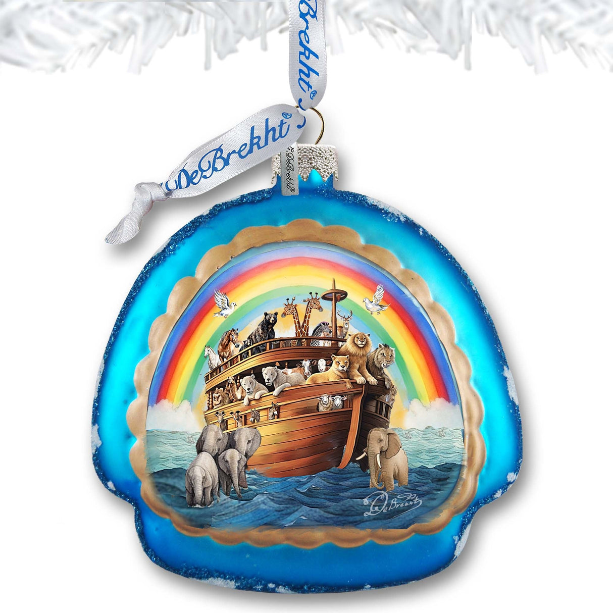 Noah's Arch Rainbow Glass Ornament by G. Debrekht - Christmas Decor - 756-022
