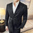 Vintage Pattern Men's Casual Suit Metal Hook Placket Closure Collar Leather Texture Suit - Lootquake