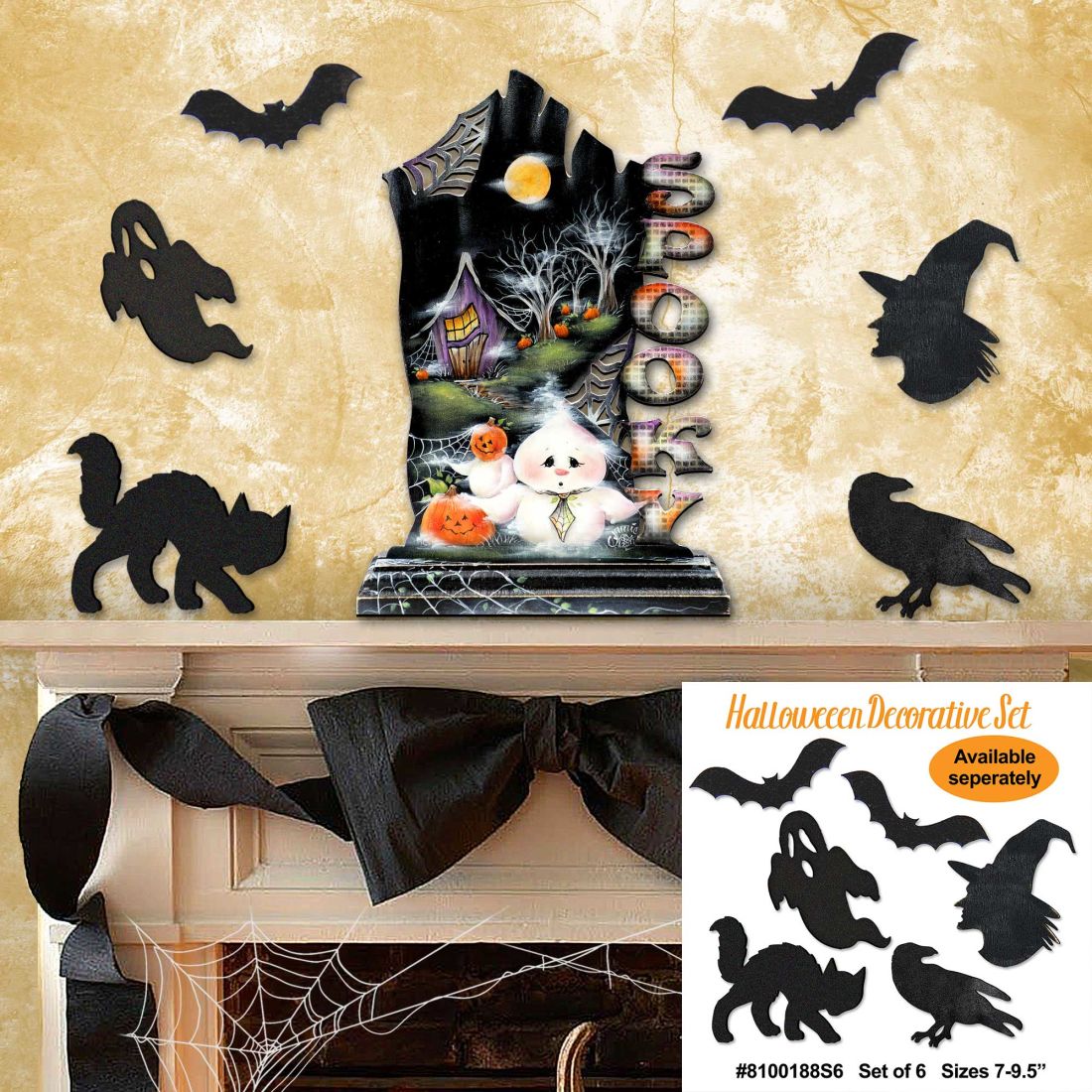 Not Too Spooky Halloween Door Decor by Jamie Mills-Price - Thanksgiving Halloween Decor - 8457408H