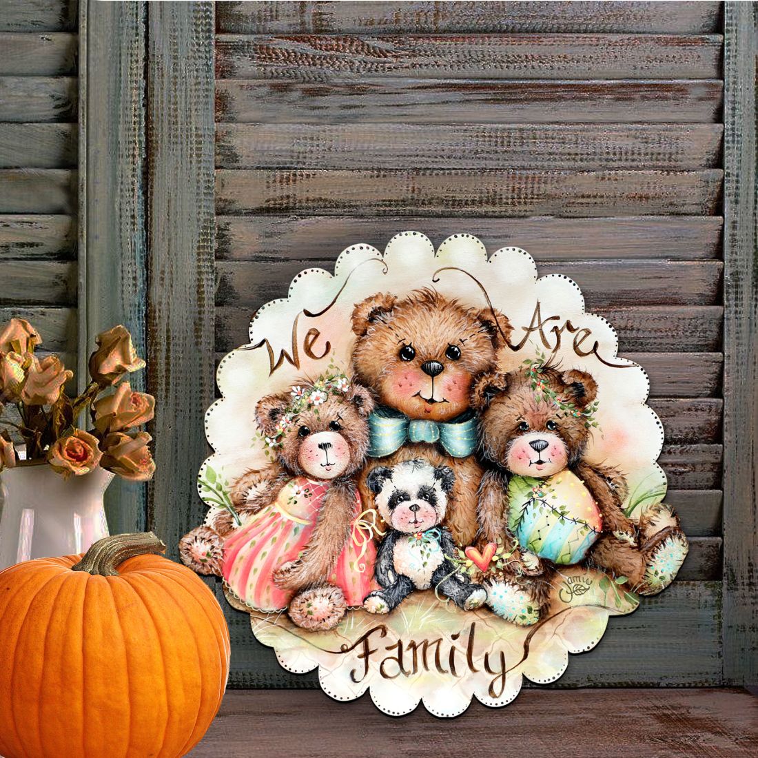 Decoración navideña para puerta "Somos Familia Osos" de Jamie Mills-Price - Decoración navideña - 8457703H
