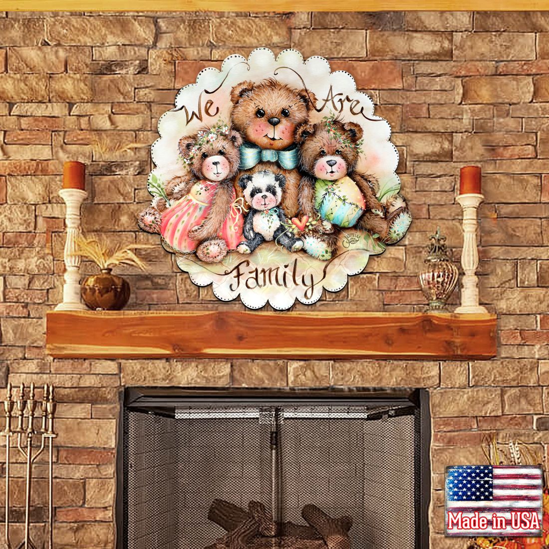 Decoración navideña para puerta "Somos Familia Osos" de Jamie Mills-Price - Decoración navideña - 8457703H