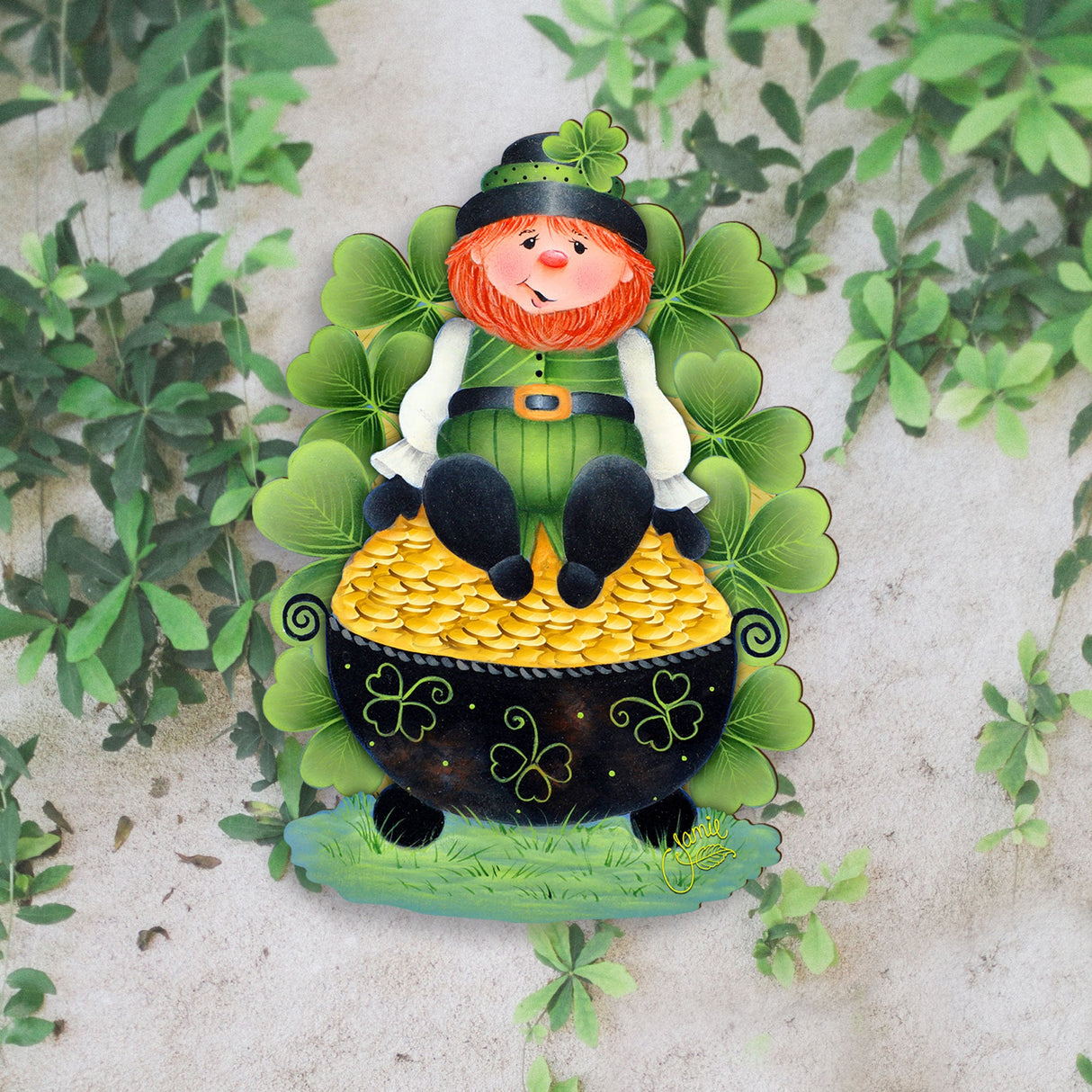Lepricon's Pot Full of Gold Spring Door Decor by Jamie Mills-Price - Celtic Decor - 8457707H-MP