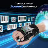 Portable Two-dimensional Wrist Barcode Scanner Gloves Bluetooth Scanner - Lootquake