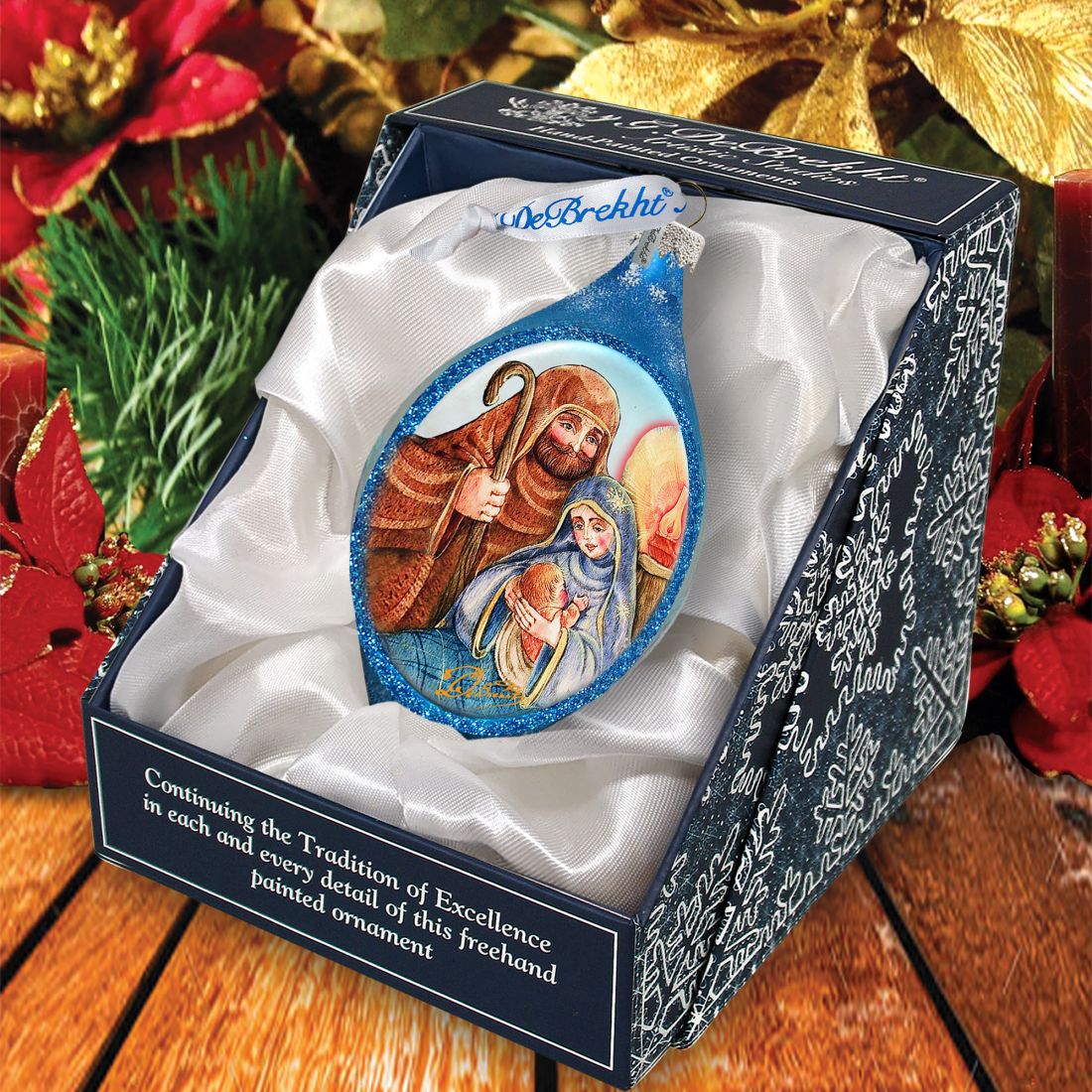 Nativity Drop Glass Ornament by G. DeBrekht - Nativity Holiday Decor - 757-021