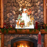 Ivory Snowman Christmas Door Decor by Susan Winget - Christmas Santa and Snowman Decor - 8471107H-SW