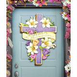Easter Cross He is Risen Door Decor by Susan Winget - EasterSpring Decor - 8471303H-SW