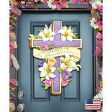 Easter Cross He is Risen Door Decor by Susan Winget - EasterSpring Decor - 8471303H-SW