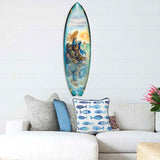Mermaid Surfboard Wall Art– Handcrafted Coastal Decor - Surfboard Wall Decor for Beach House & Nautical Interiors - Coastal Wall Art by G. Debrekht - 8490141HS