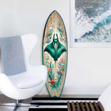 Manta Ray Surfboard Wall Art – Handcrafted Coastal Ocean Decor by G.DeBrekht – Underwater Sea Life Beach House Accent – 8490148HS