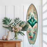 Manta Ray Surfboard Wall Art – Handcrafted Coastal Ocean Decor by G.DeBrekht – Underwater Sea Life Beach House Accent – 8490148HS
