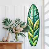 Banana Leaf Surfboard Wall Art – Handcrafted Tropical Coastal Decor by G.DeBrekht – Indoor Outdoor Beach House Accent – 8490151HS