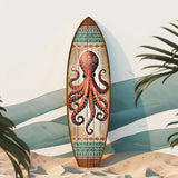 Octopus Surfboard Wall Art – Handcrafted Coastal Ocean Decor by G.DeBrekht – Nautical Wooden Sea Life Accent for Indoor & Outdoor – 8490152HS