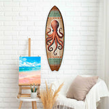 Octopus Surfboard Wall Art – Handcrafted Coastal Ocean Decor by G.DeBrekht – Nautical Wooden Sea Life Accent for Indoor & Outdoor – 8490152HS