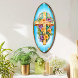 Christian Coastal Wall Decor - Peace Hope Joy Love Cross Surfboard Wall Art – Handcrafted Religious Decor by G.DeBrekht  – 8490156HS