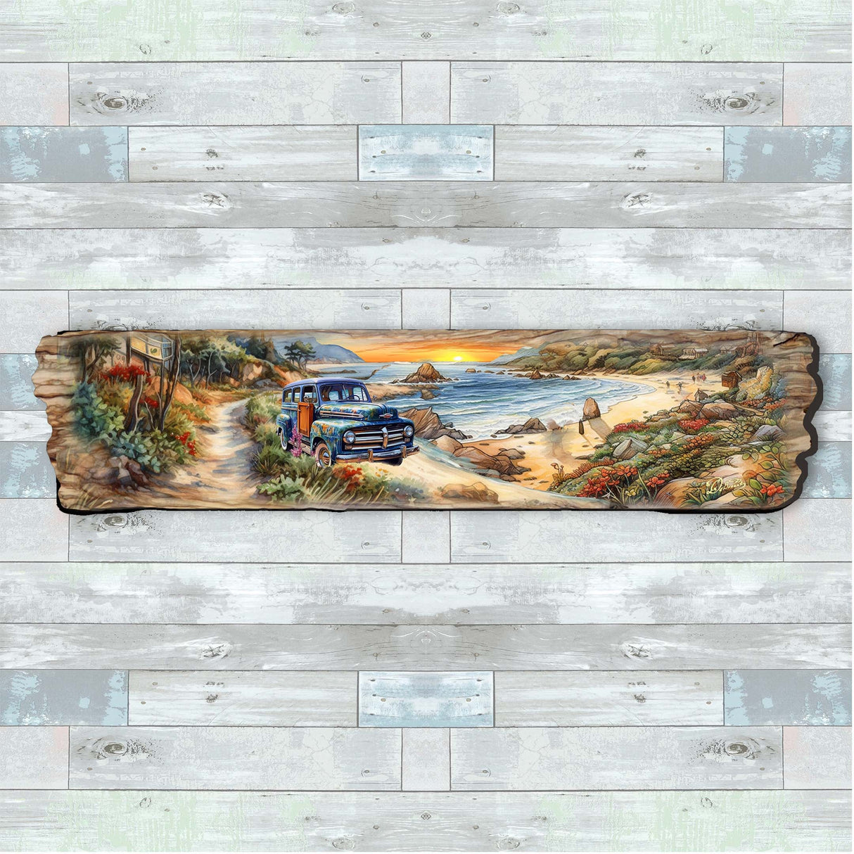 Coastal Sunrise Wooden Wall Art by G. DeBrekht Coastal Décor - 8491111W