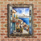 Coastal Town Window Wall Art by G. DeBrekht Coastal Décor - 8492107W