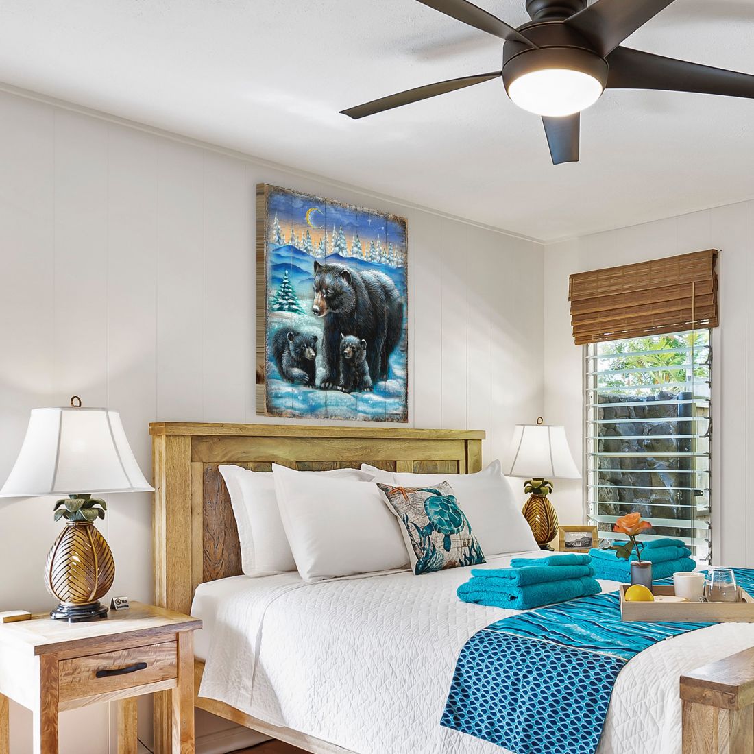 Arte mural de madera con osos Scher de Nature Wonders - Decoración de vida silvestre - 95214B