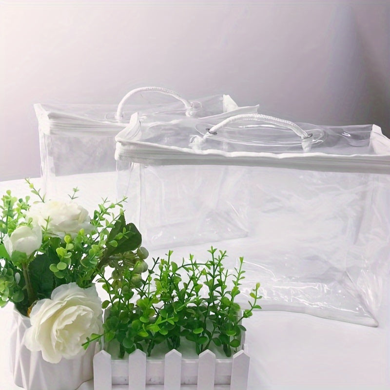 Bolsa de maquillaje de viaje de PVC transparente (1 unidad o 2 unidades), impermeable, para viajes, portátil, para guardar mantas y colchas.