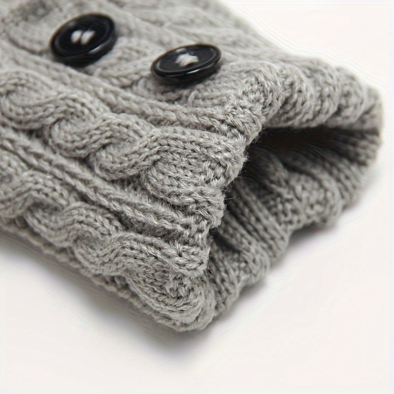 Calentadores de piernas con botones, calcetines de punto a crochet, medias y calcetería para mujer