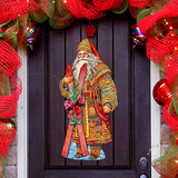 Santa's Skiing Adventure Holiday Door Decor by G. Debrekht - Christmas Santa Snowman Decor - 8691403H